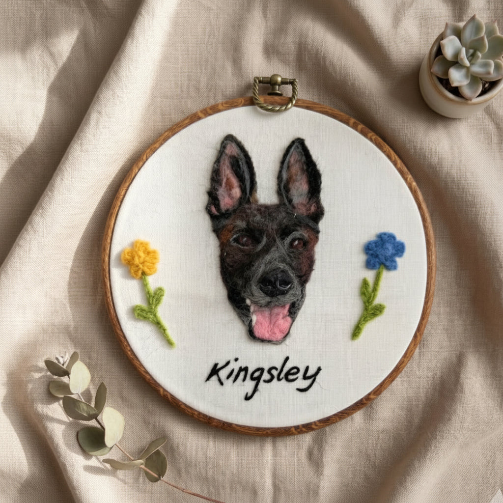 Custom Needle Felted Pet Portrait Handmade Sculpture Art Decor