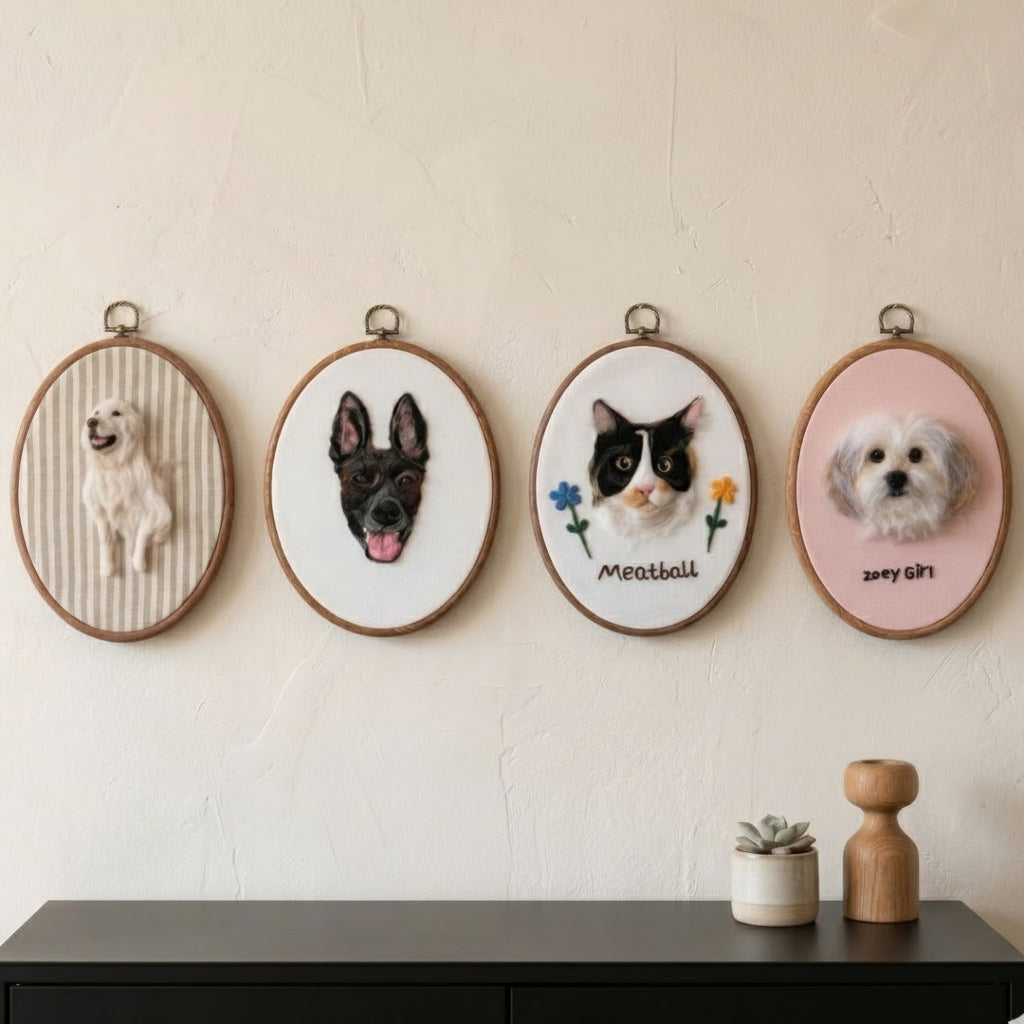 Custom Needle Felted Pet Portrait Handmade Sculpture Art Decor