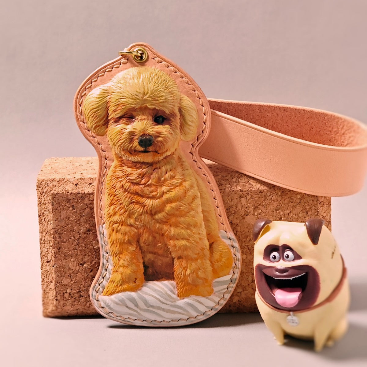 Handmade Leather Pet Face Keychain From Photos