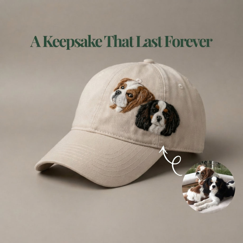Handmade Customized Pet Portrait Classic Ball Cap - Needle Wool felted Hat