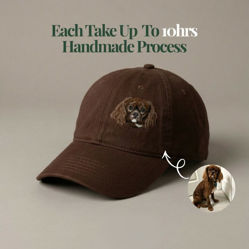 Handmade Customized Pet Portrait Classic Ball Cap - Needle Wool felted Hat