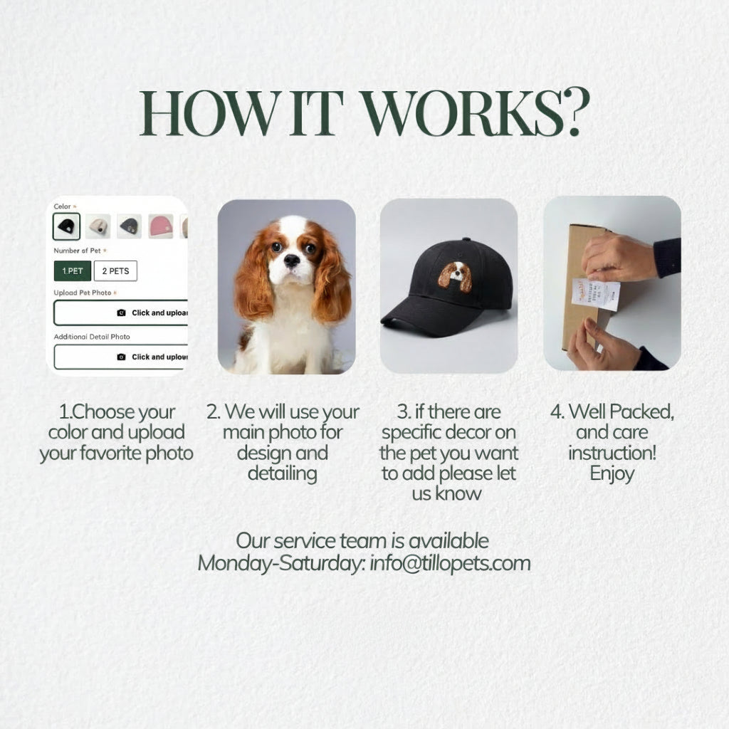 Handmade Customized Pet Portrait Classic Ball Cap - Needle Wool felted Hat