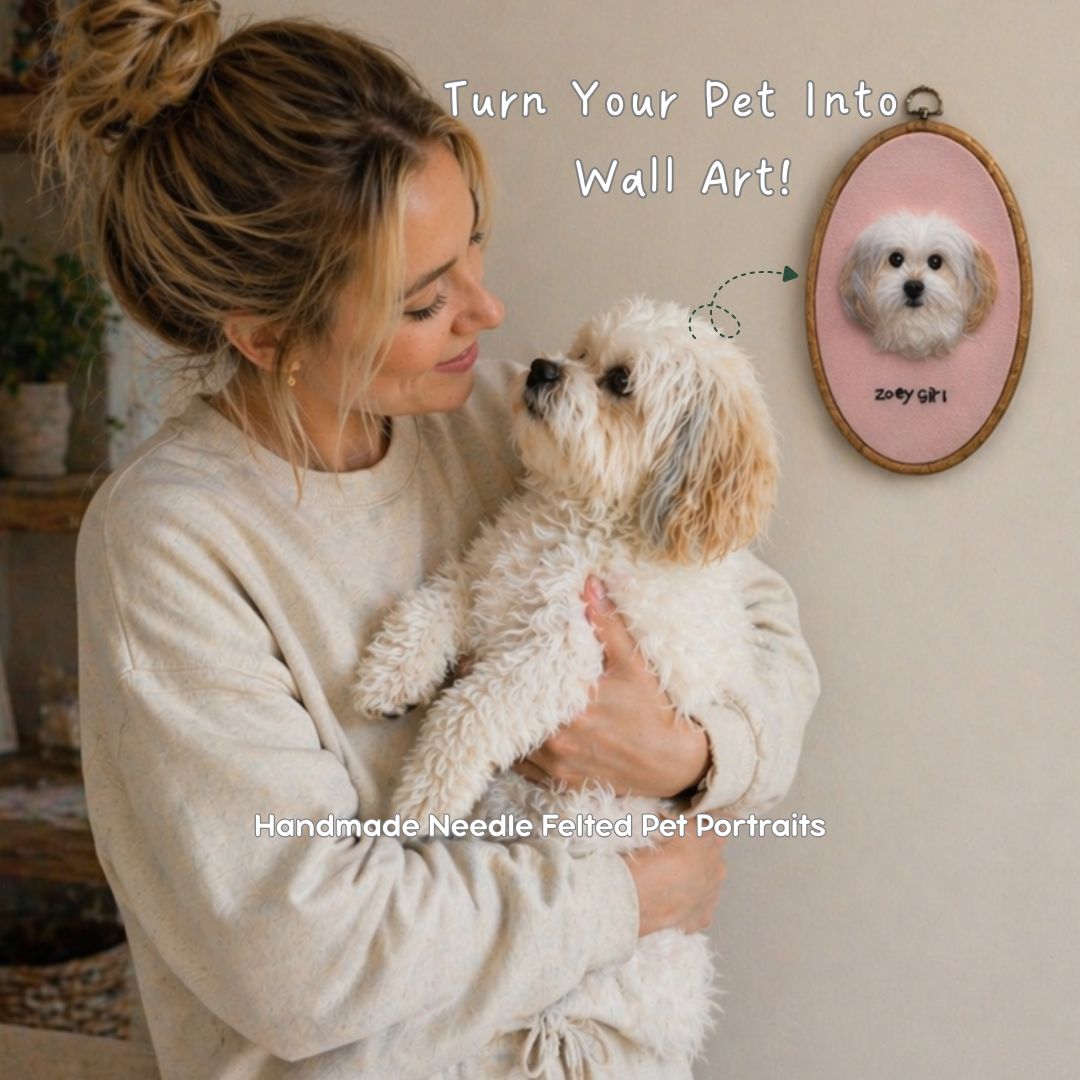 Custom Needle Felted Pet Portrait Handmade Sculpture Art Decor