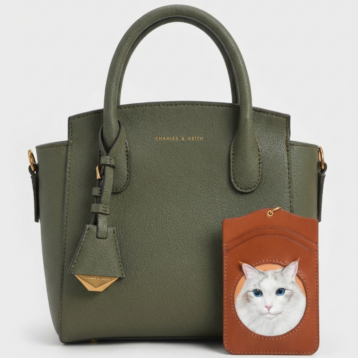 Custom Handcrafted Leather Pet Portrait Card Holder
